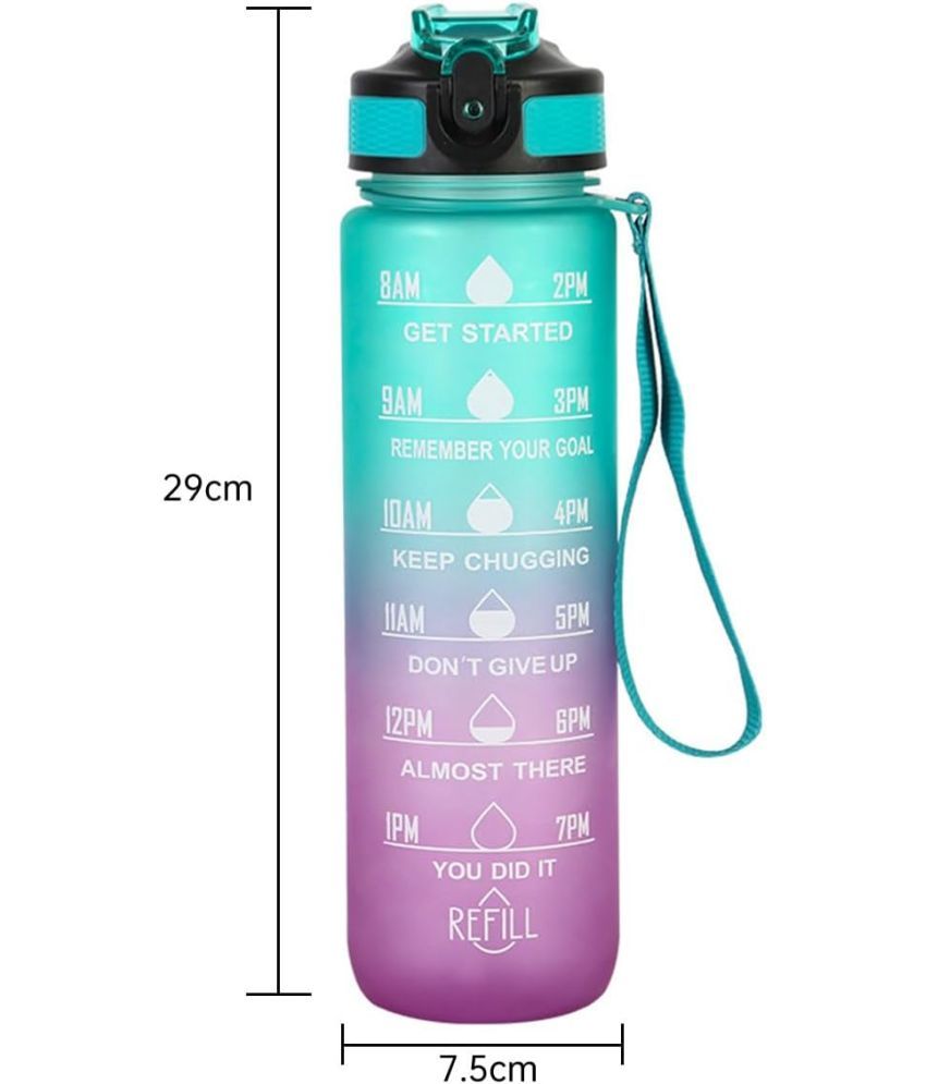     			Stysol Motivational Time Marker Multicolour Plastic Water Bottle 1000 mL ( Set of 1 )