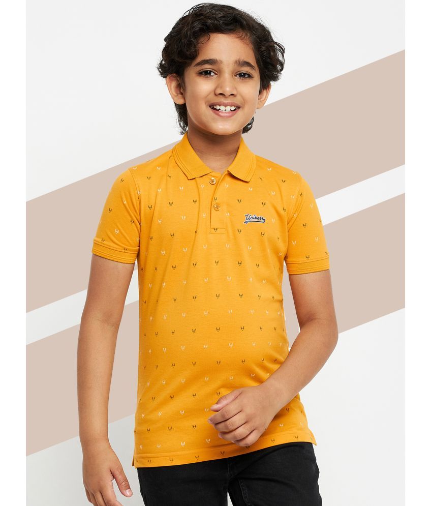     			UNIBERRY Pack of 1 Boys Cotton Blend Polo T-Shirt ( Mustard )