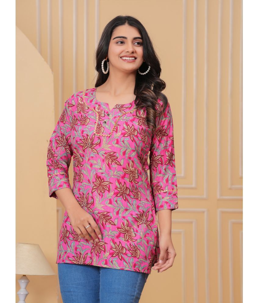     			YAGNIK FASHION Pink Cotton Women's Tunic ( Pack of 1 )