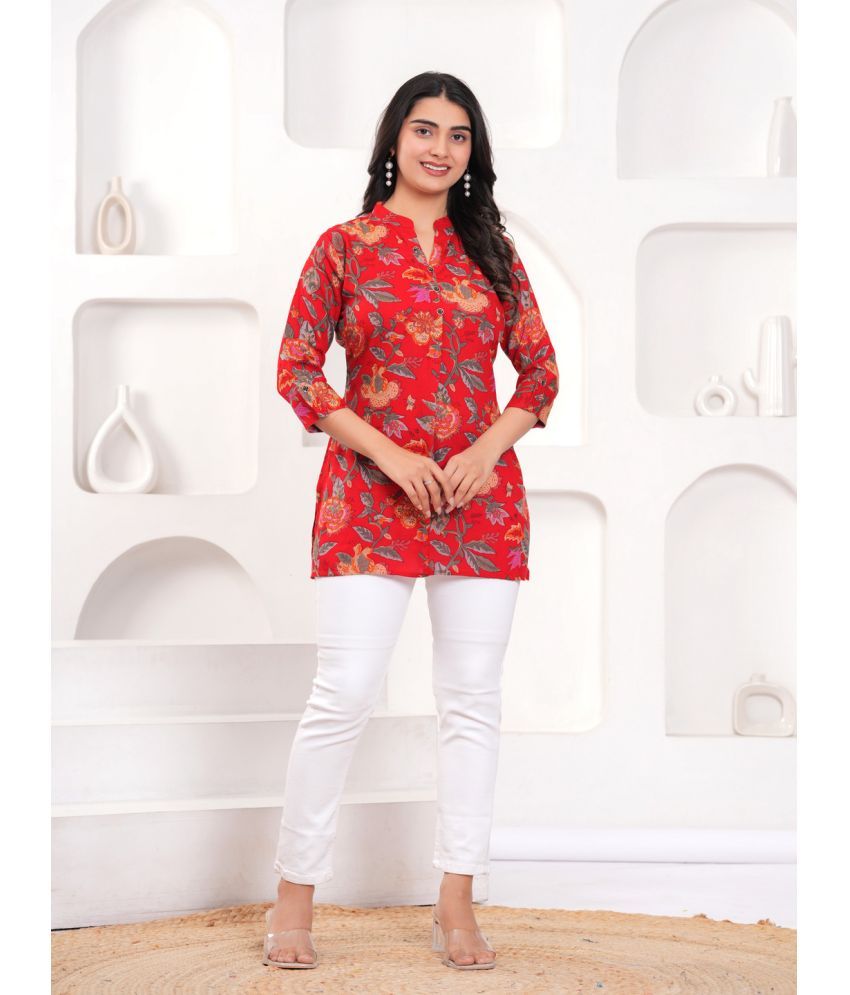     			YAGNIK FASHION Red Viscose Rayon Women's Tunic ( Pack of 1 )