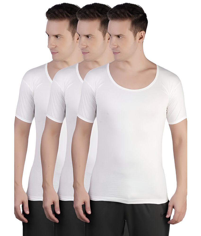     			kaseera Pack of 3 Cotton Basic Vest For Men ( Off-White )