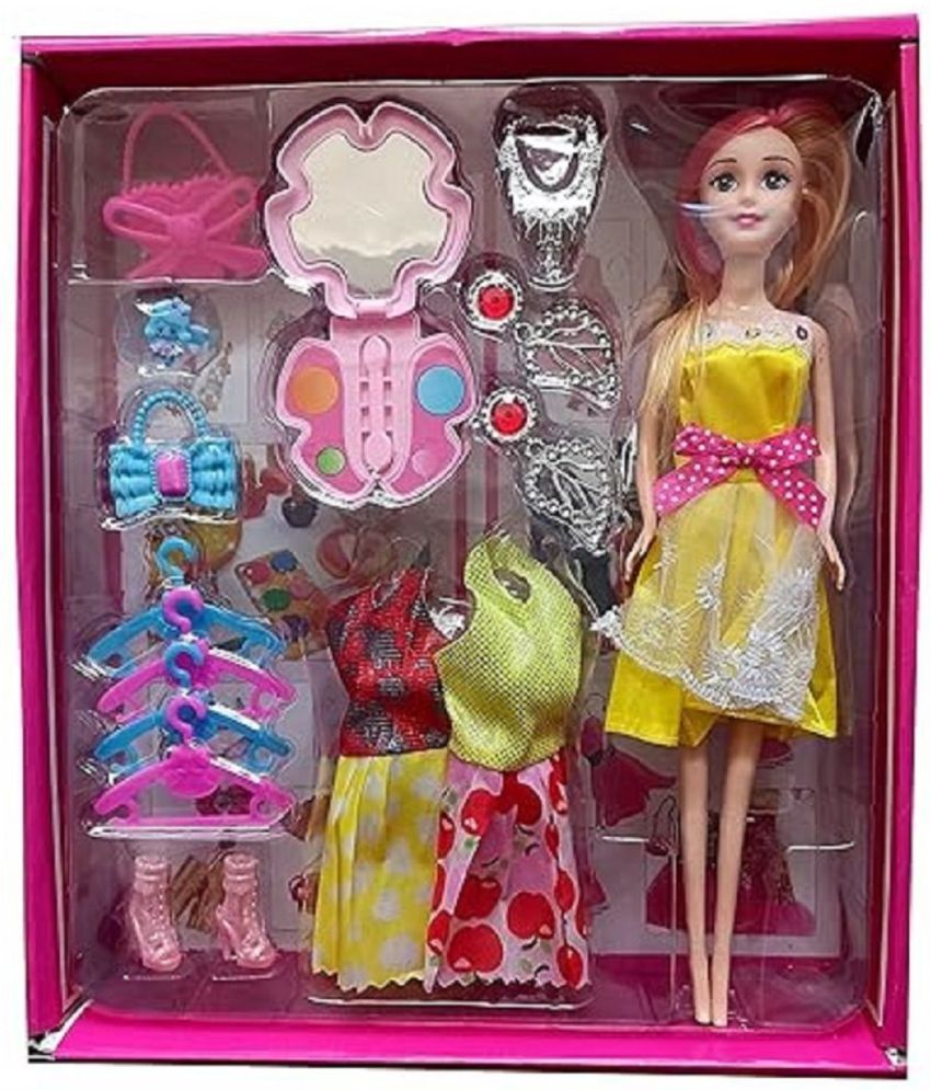     			sevriza Girl's Fashion Doll with Dresses Makeup and Doll Accessories, Style Wardrobe Doll Set for Girls, Doll Toy for Kids