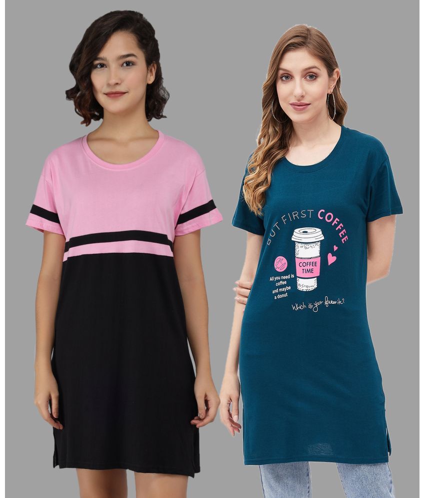     			Christy World Pack of 2 Cotton Women's T-Shirt ( Multicolor 4 )