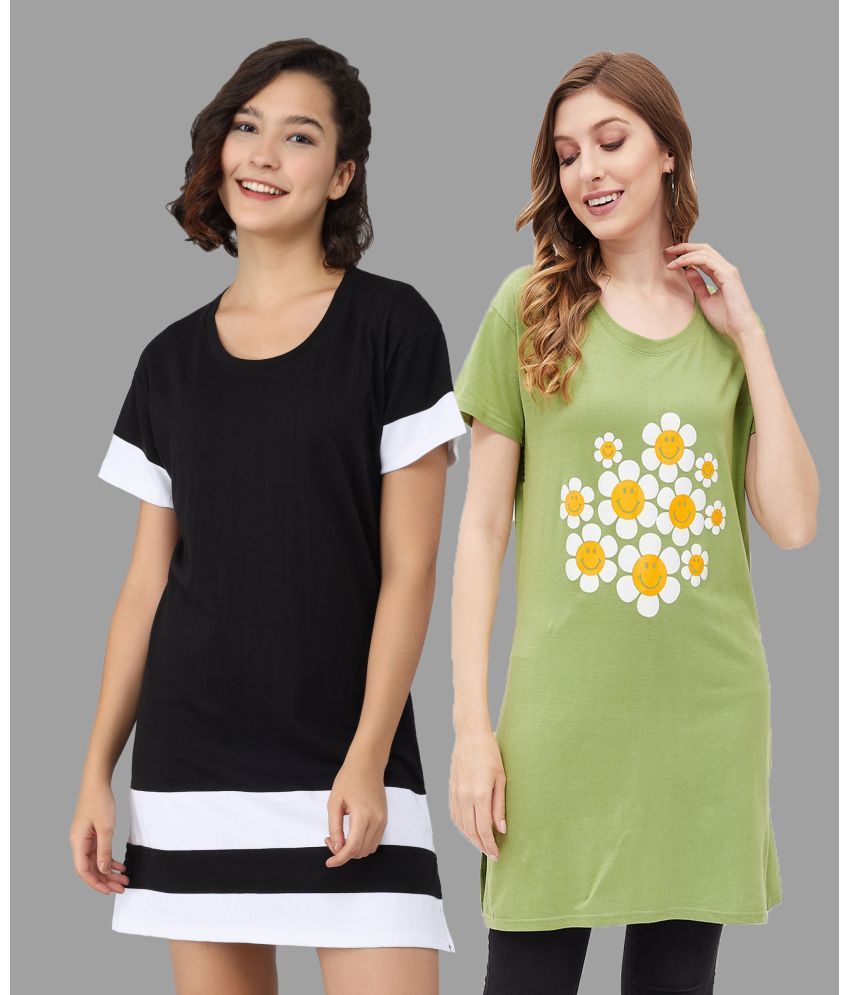     			Christy World Pack of 2 Cotton Women's T-Shirt ( Multicolor 3 )