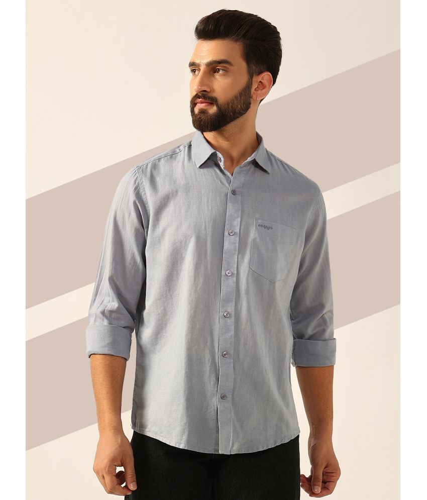     			ENSPYR 100% Cotton Regular Fit Solids Full Sleeves Men's Casual Shirt - Grey ( Pack of 1 )