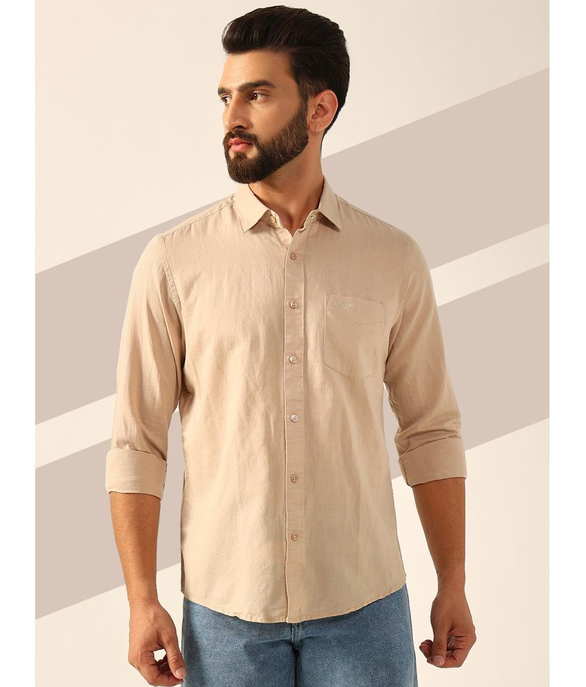     			ENSPYR 100% Cotton Regular Fit Solids Full Sleeves Men's Casual Shirt - Beige ( Pack of 1 )