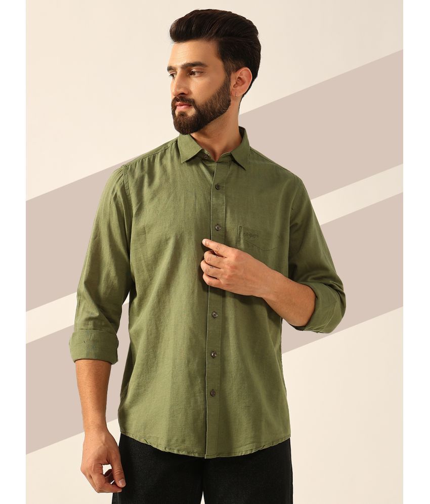     			ENSPYR 100% Cotton Regular Fit Solids Full Sleeves Men's Casual Shirt - Olive ( Pack of 1 )