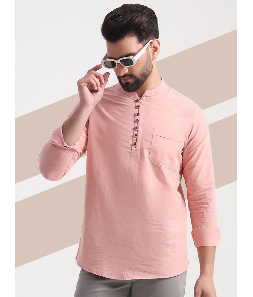     			ENSPYR Peach Cotton Men's Regular Kurta ( Pack of 1 )