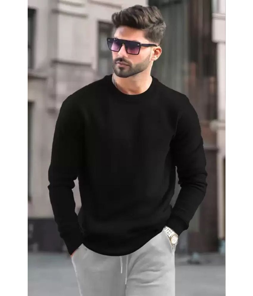     			HKS Fashion Fleece Round Neck Men's Sweatshirt - Black ( Pack of 1 )