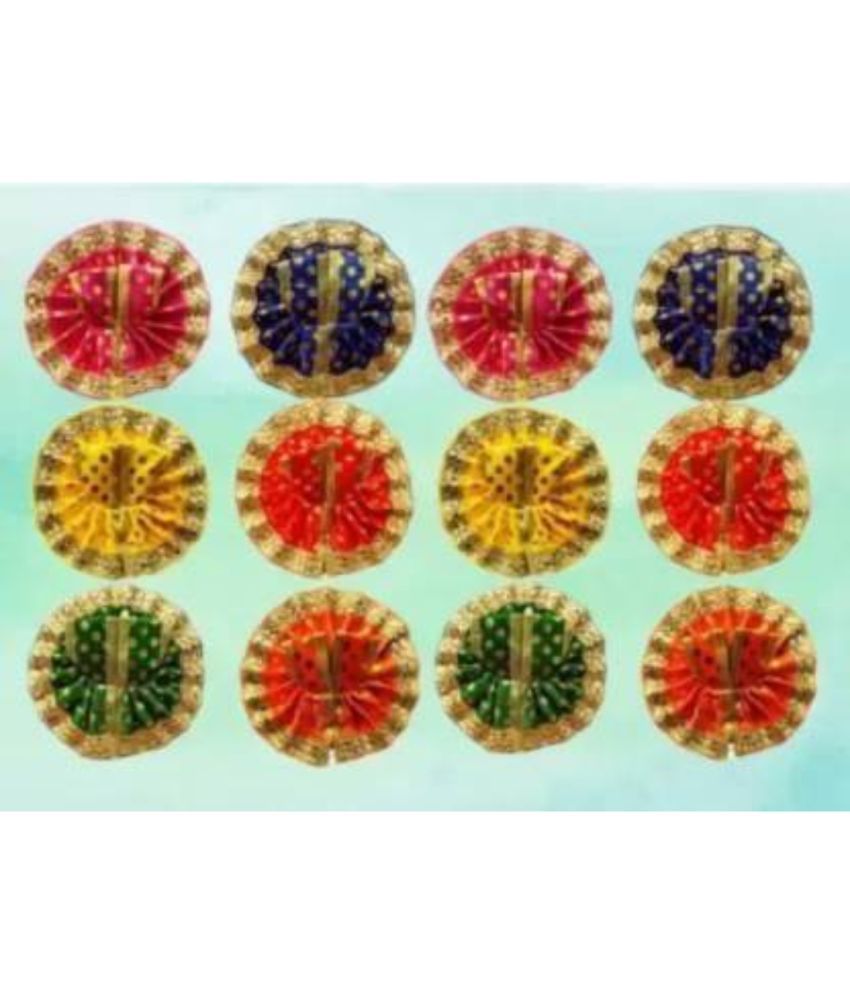     			REIRSON Laddu Gopal Multicolor Silk Dress ( Pack of 12 )