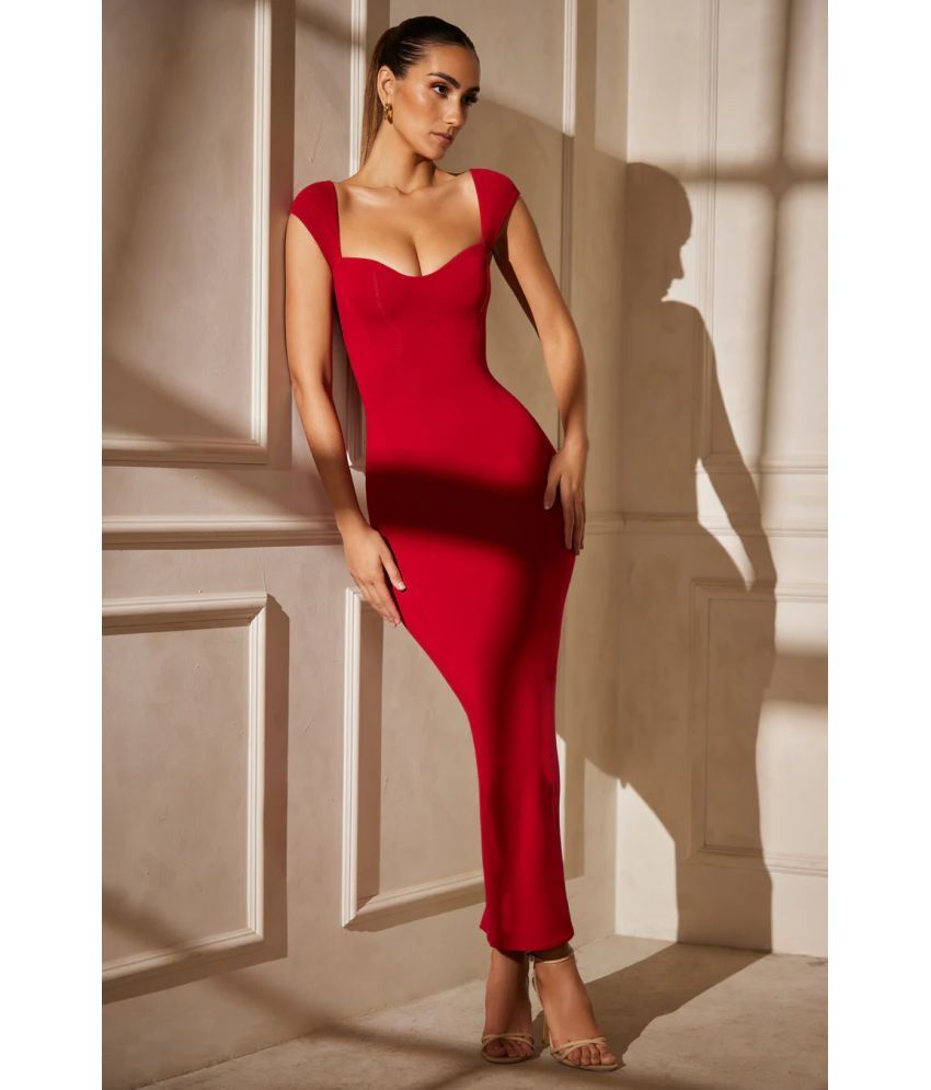     			Traquila Lycra Solid Full Length Women's Bodycon Dress - Red ( Pack of 1 )