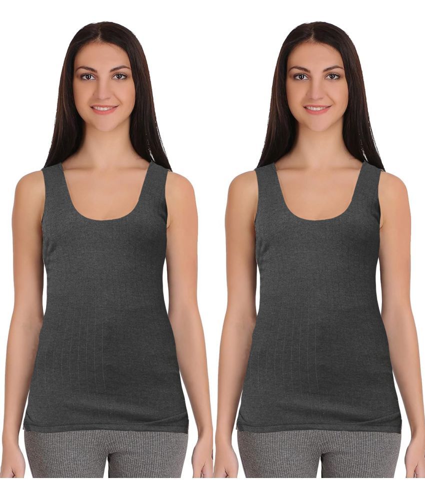     			AMUL BODY WARMER Polycotton Thermal Tops - Grey Pack of 2