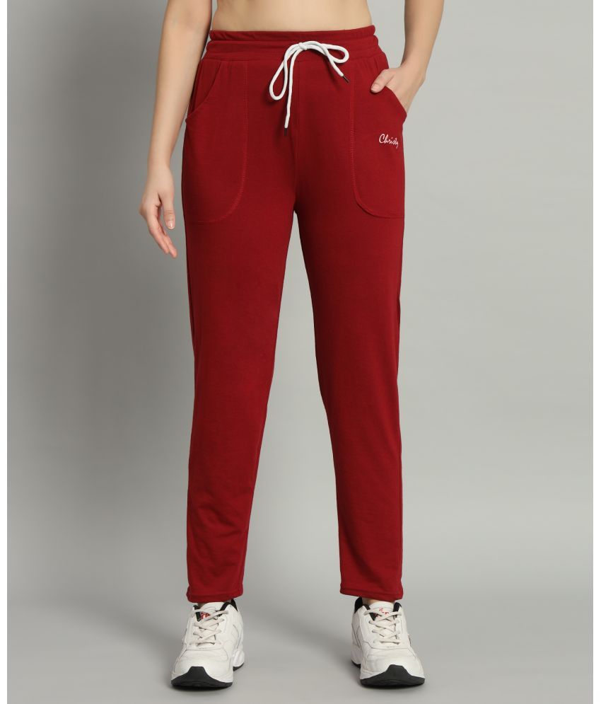     			Christy World Maroon Cotton Women's Running Trackpants ( Pack of 1 )