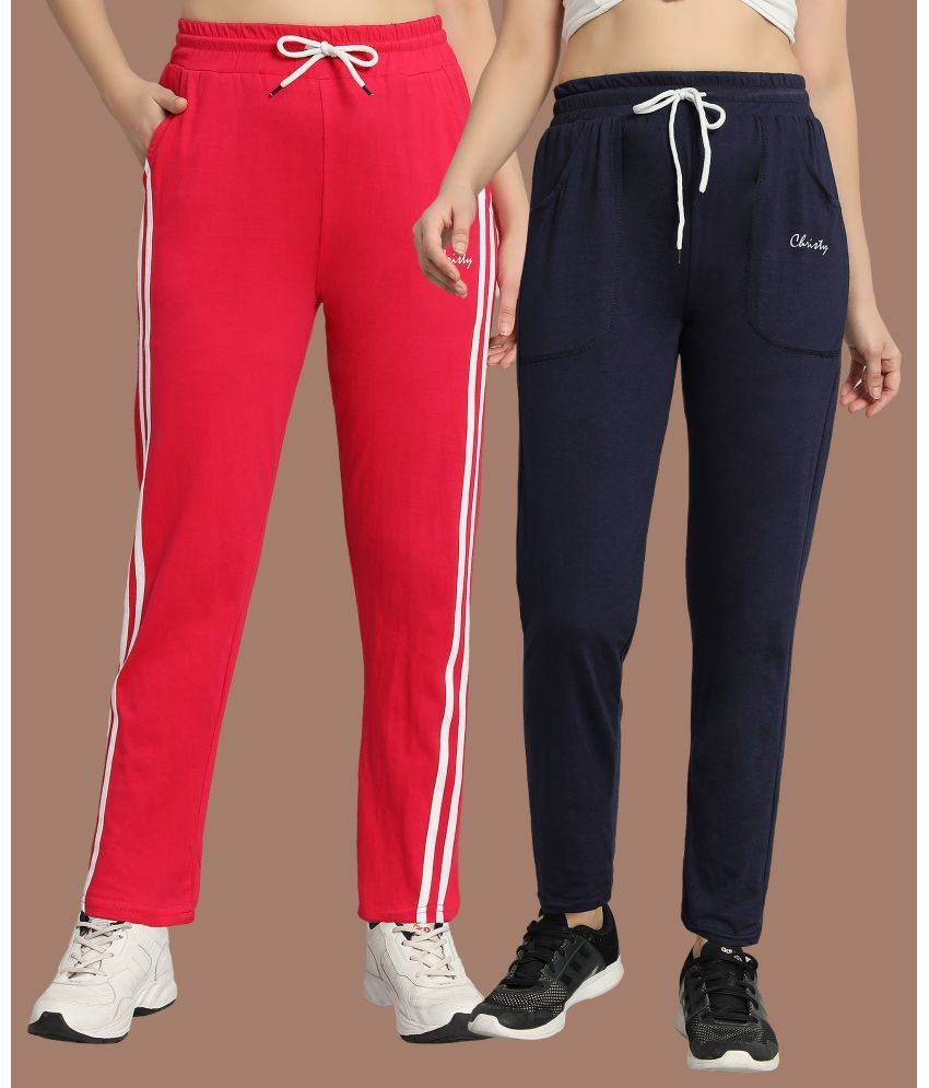     			Christy World Multicolor 2 Cotton Women's Running Trackpants ( Pack of 2 )