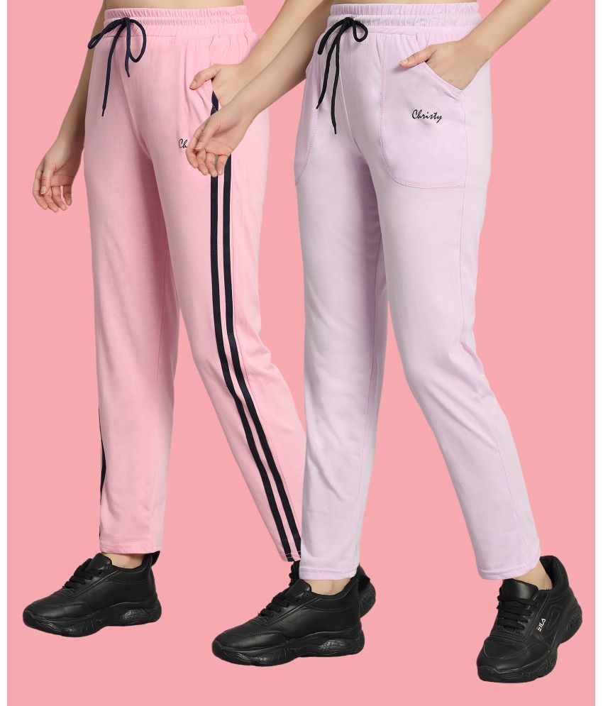     			Christy World Multicolor 6 Cotton Women's Running Trackpants ( Pack of 2 )