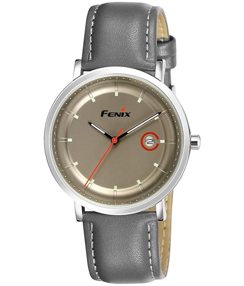     			Fenix Light Grey Leather Analog Men's Watch