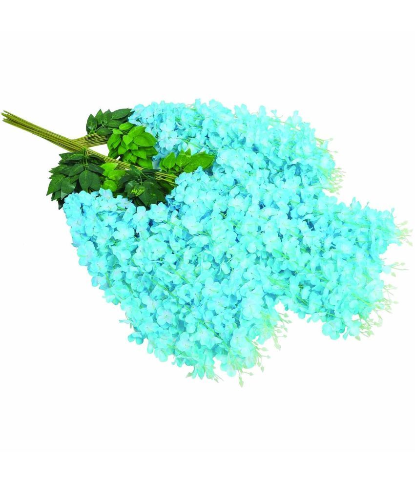     			Green plant indoor - Blue Wild Artificial Flowers Bunch ( Pack of 12 )