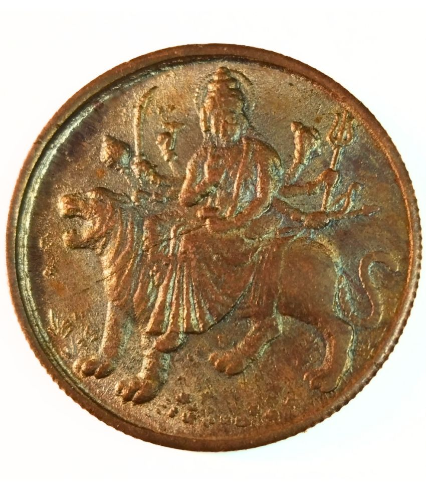     			Rare 1818 Maa Shera Wali Durga Coin – Vintage Collectible for History Lovers, Display & Gifting