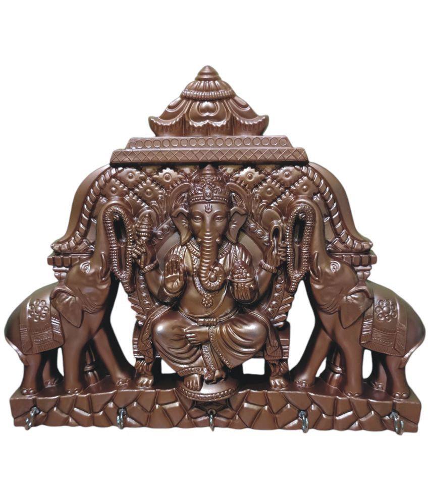     			WINSOME COLLECTION Plastic Ganesha Ganesh Wall Sculpture Brown - Pack of 1