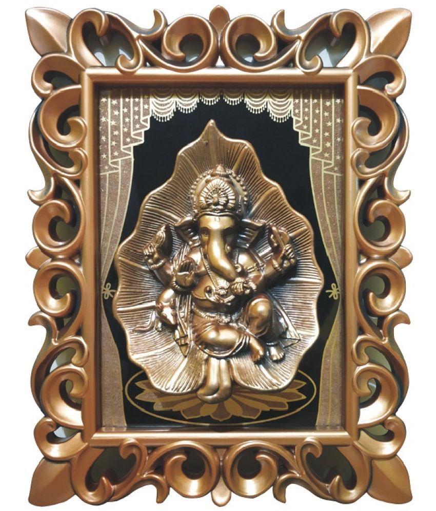     			WINSOME COLLECTION Plastic Ganesha Wall Sculpture Gold - Pack of 1