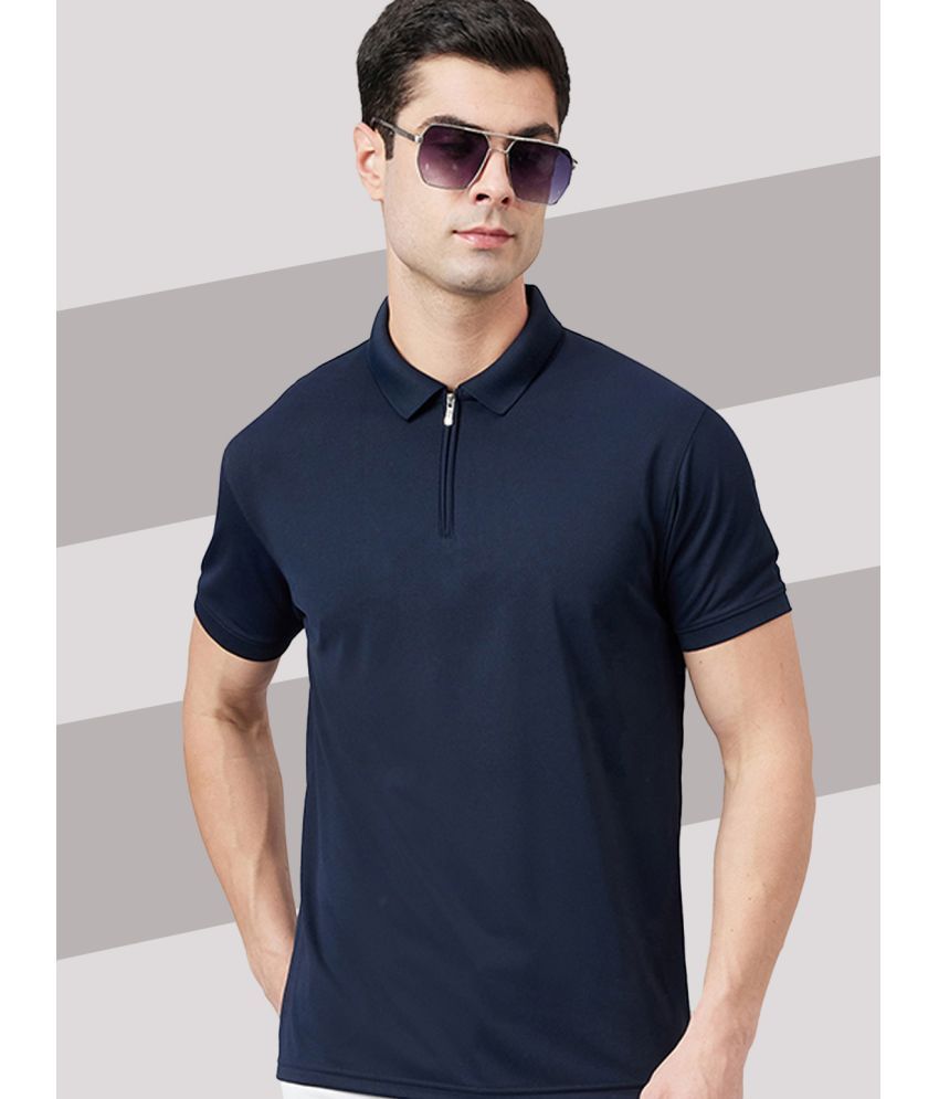     			98 Degree North Pack of 1 Polyester Regular Fit Solid Half Sleeves Men's Polo T Shirt ( Navy )