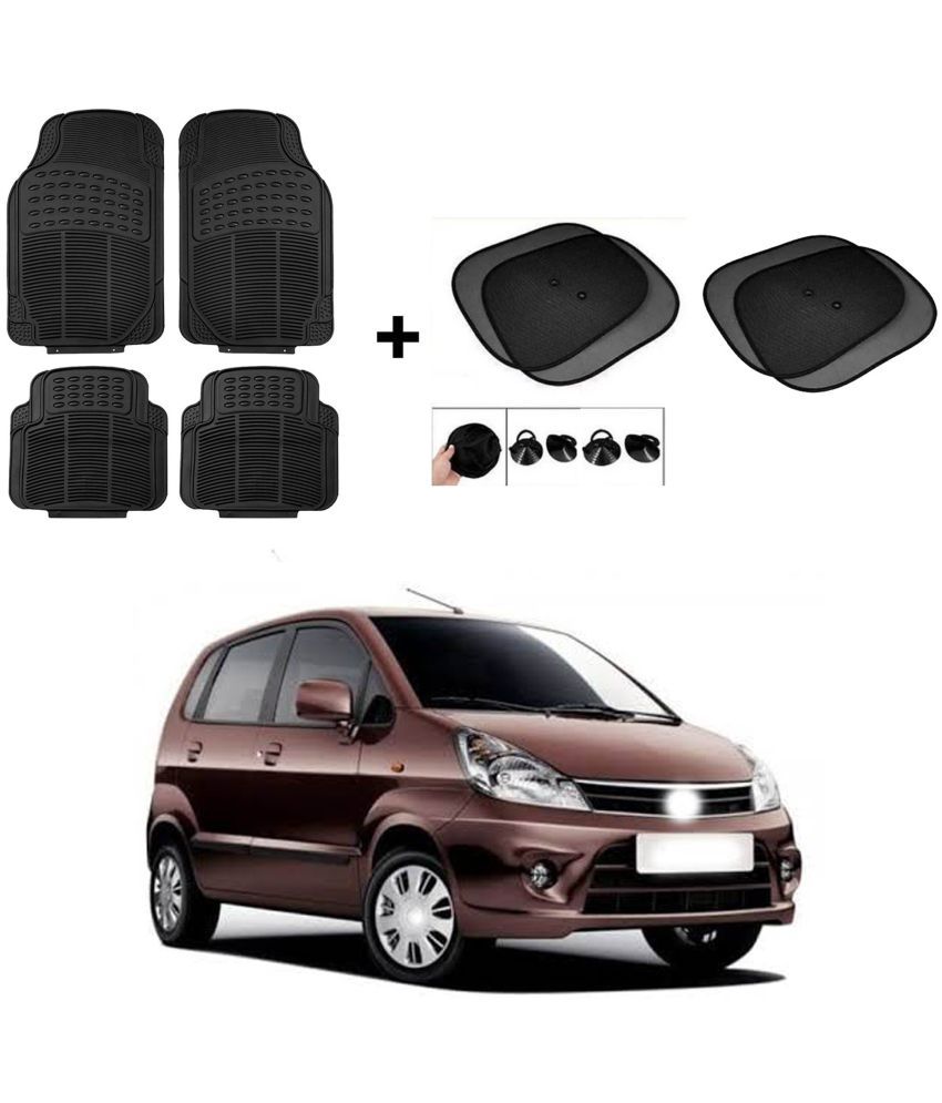     			ARLOOK Car Rubber Foot Mat (Set Of 4) + Sunshades (Set Of 4) For Maruti Suzuki Estilo (All Models)