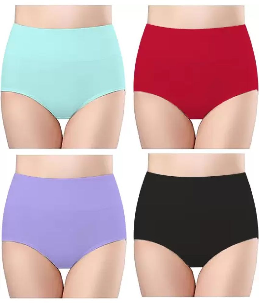     			Bebron Pack of 4 Cotton Lycra Briefs For Women ( Multicolor8 )