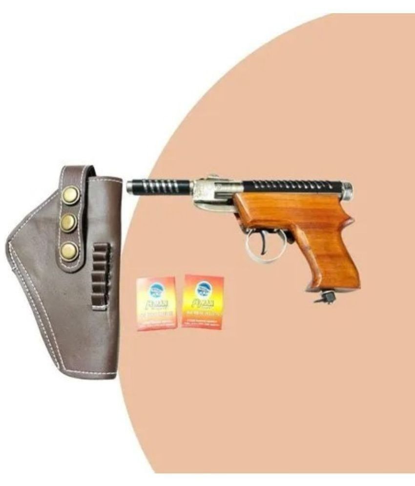     			Brown Handel Air Pistol Metal Gun / Bandook With Free Cover And 200 Pellets / Bullets For Adults