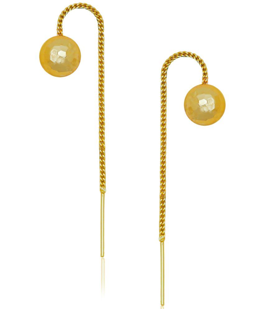     			LUV FASHION Golden Ear Chain Earrings ( Pack of 1 )