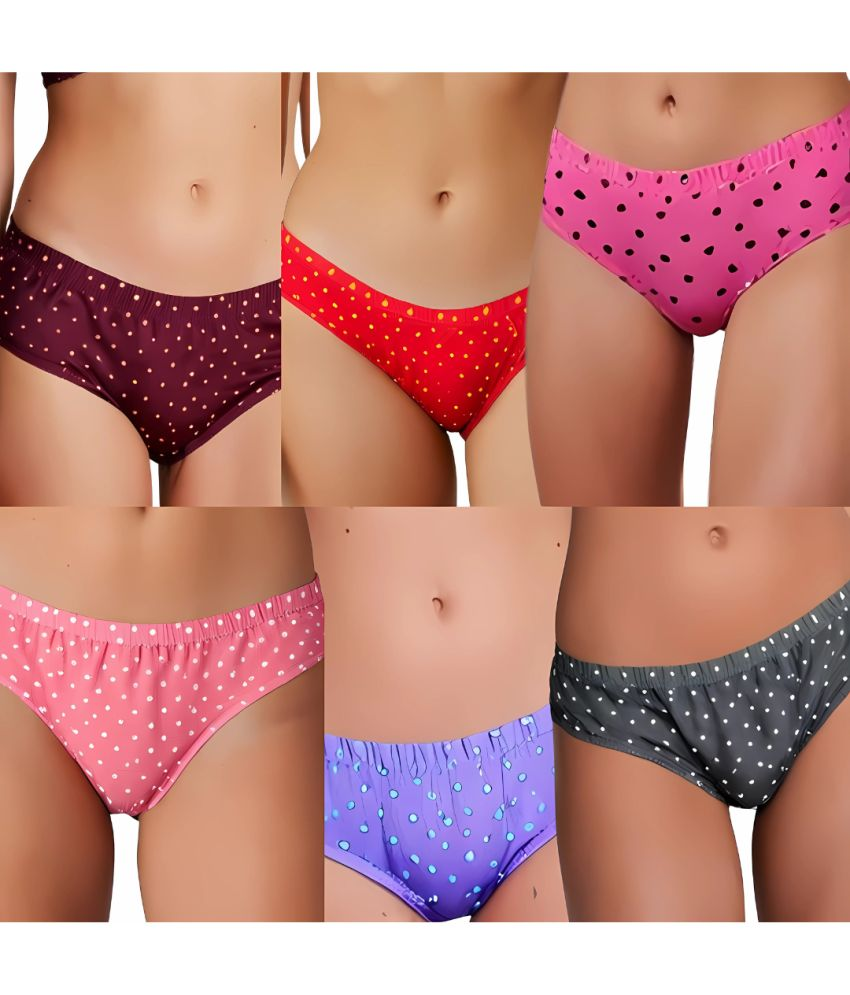     			Lenon Pack of 6 Cotton Briefs For Women ( Multi Color )