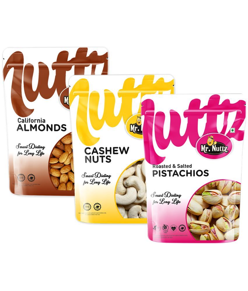     			Mr.Nuttz Mixed Fruits Almond, Cashew & Pistachios Pack 3x250g (750g