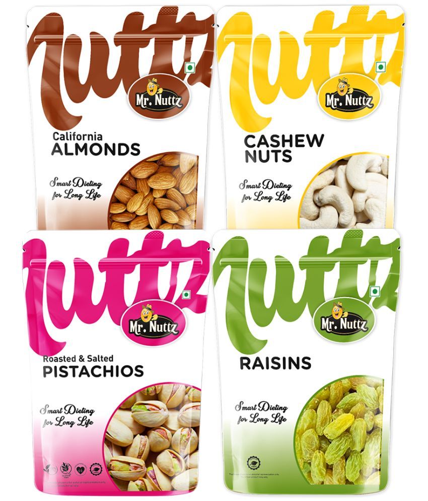     			Mr.Nuttz Mixed Nuts Almond, Cashew, Pistachios & Raisin Combo 4x250g