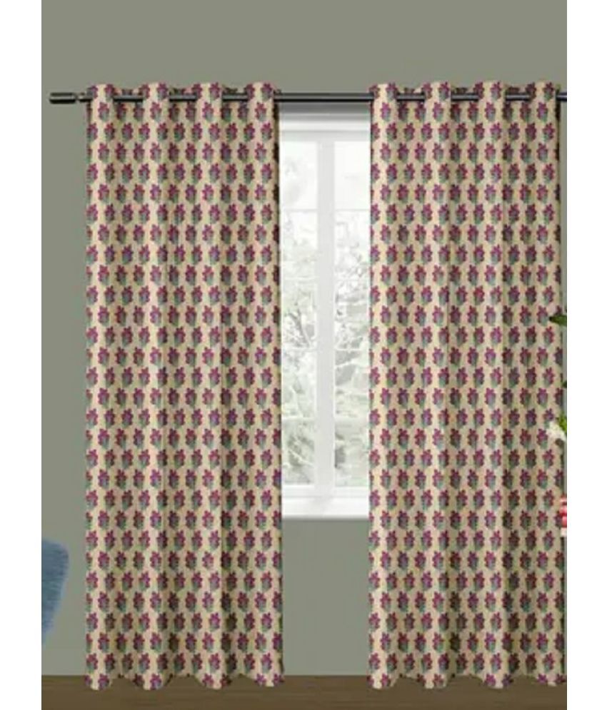     			S23 Graphic Room Darkening Eyelet Curtain 9 ft ( Pack of 1 ) - Purple