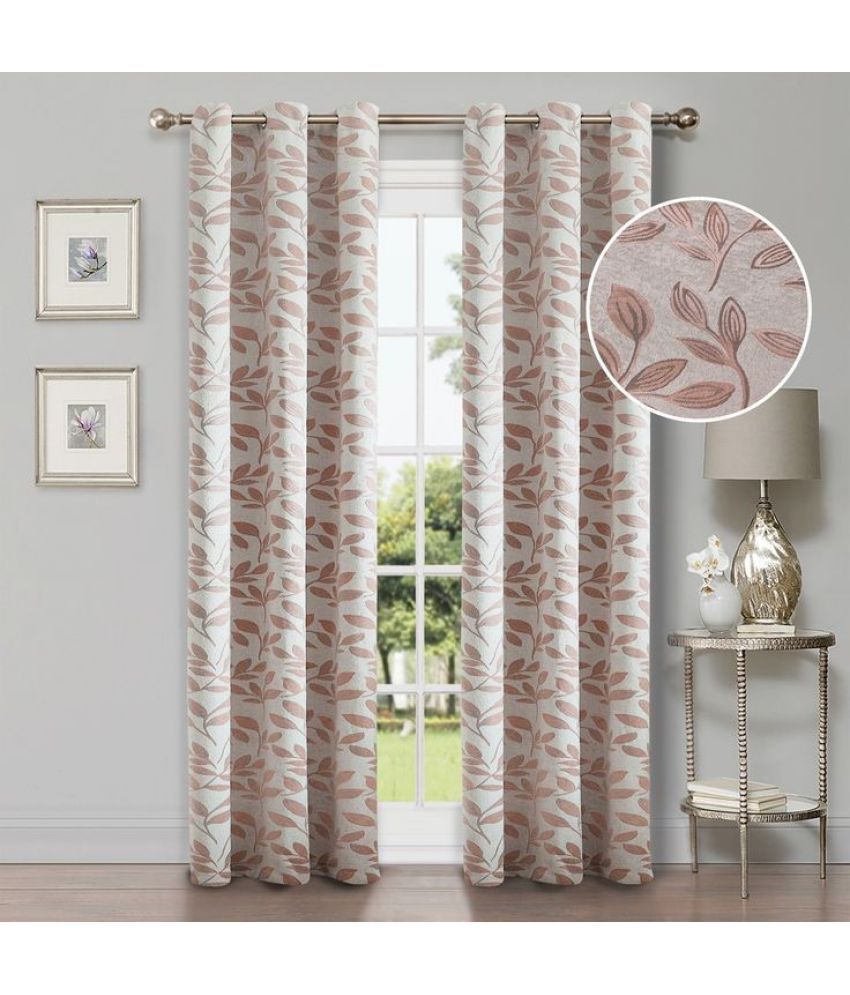     			S23 Graphic Room Darkening Eyelet Curtain 5 ft ( Pack of 1 ) - Brown