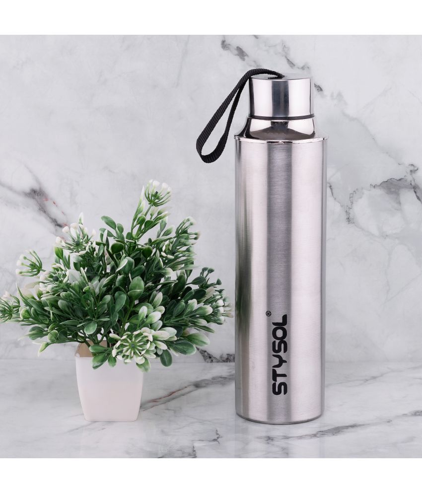     			Stysol Steel Water Bottel  Silver Stainless Steel Fridge Water Bottle 1000 mL ( Set of 1 )