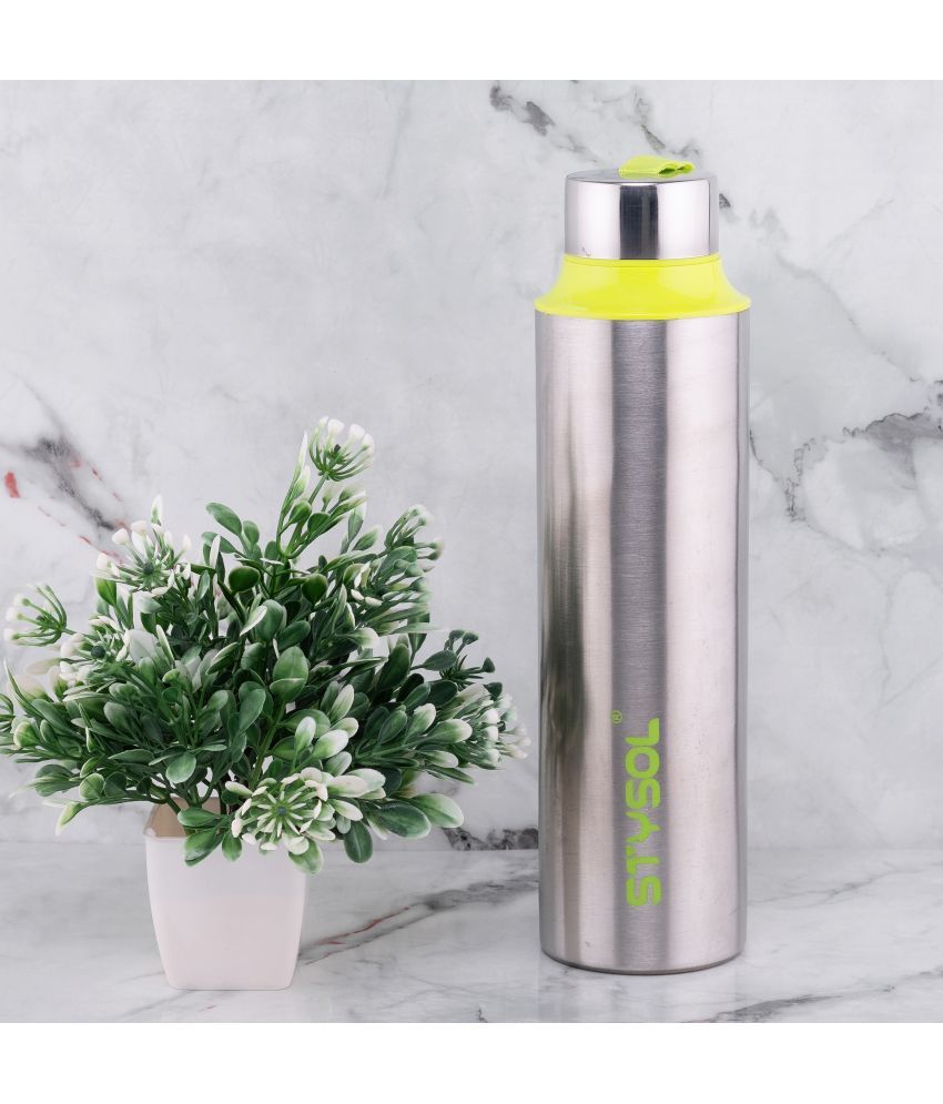     			Stysol Steel Water Bottel  Silver Stainless Steel Fridge Water Bottle 1000 mL ( Set of 1 )