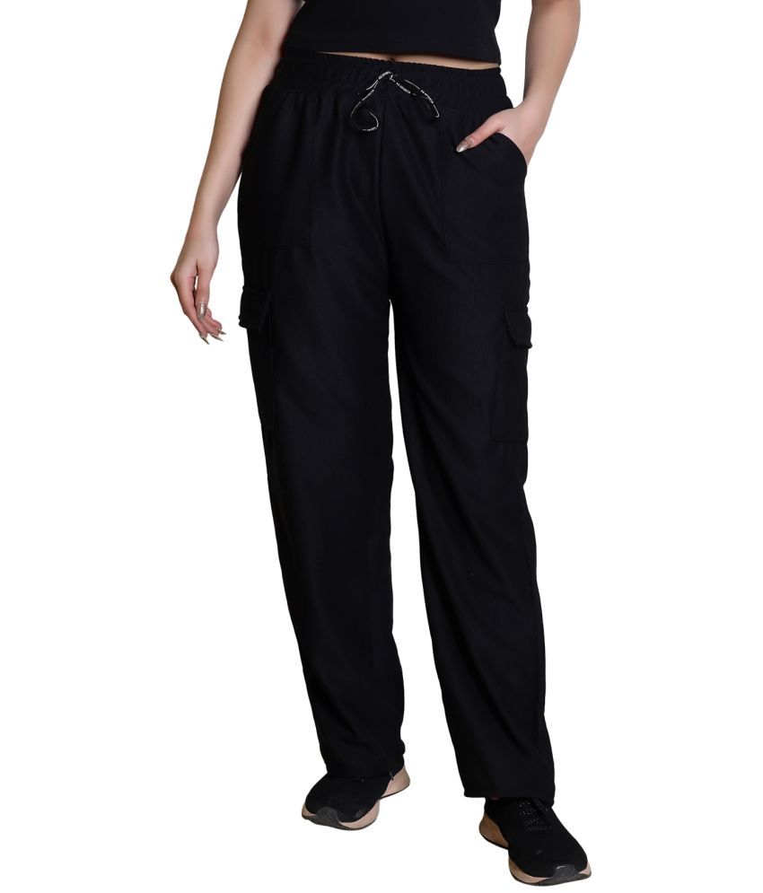     			Whyme Fashion Pack of 1 Polyester Straight Women's Joggers ( Black )