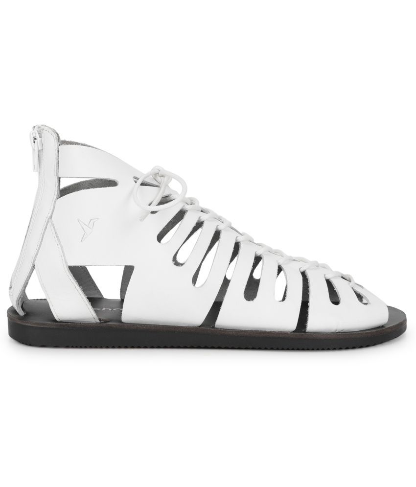     			Yoho - White Men's Sandals