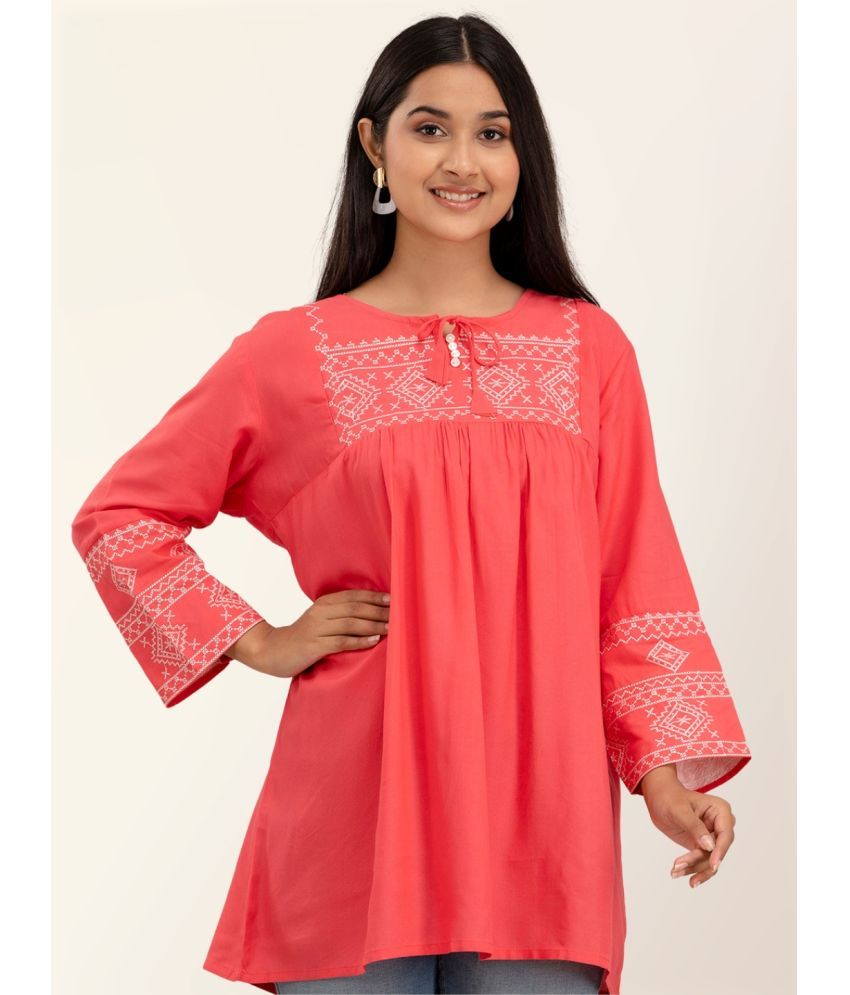     			feranoid Pink Viscose Rayon Women's Tunic ( Pack of 1 )