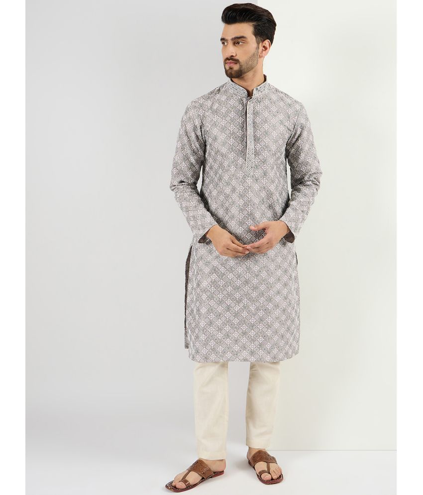     			Ethnic Bay Grey Viscose Men's Regular Kurta ( Pack of 1 )