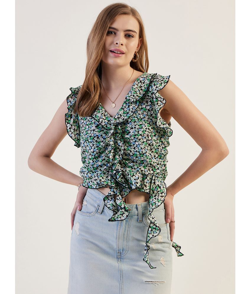     			Freehand Green Polyester Women's Crop Top ( Pack of 1 )