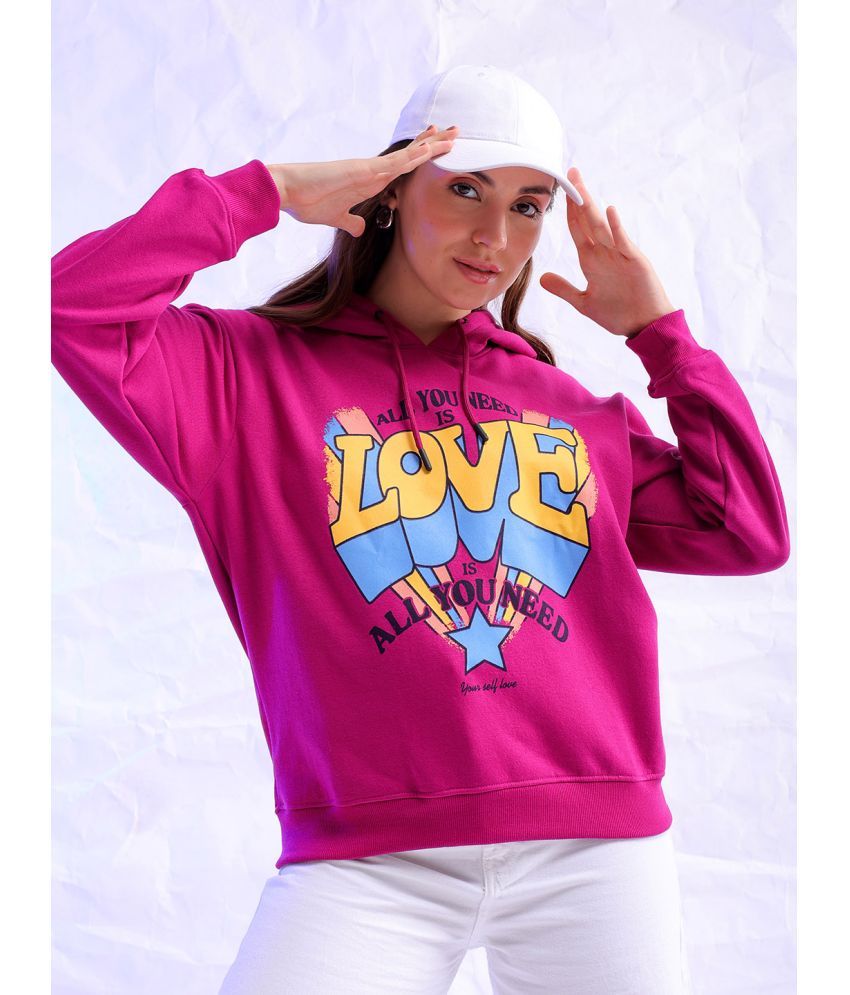     			Freehand Polyester Women's Hooded Sweatshirt ( Pink )