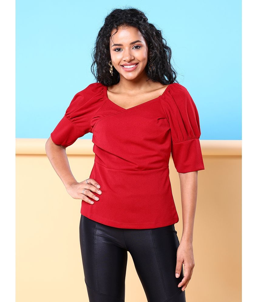     			Freehand Red Polyester Women's Regular Top ( Pack of 1 )