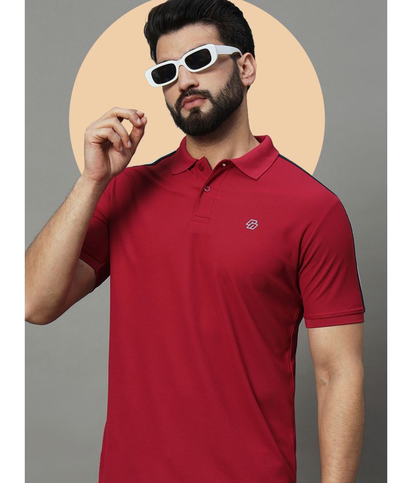     			Nuovo Pack of 1 Cotton Blend Regular Fit Solid Half Sleeves Men's Polo T Shirt ( Maroon )