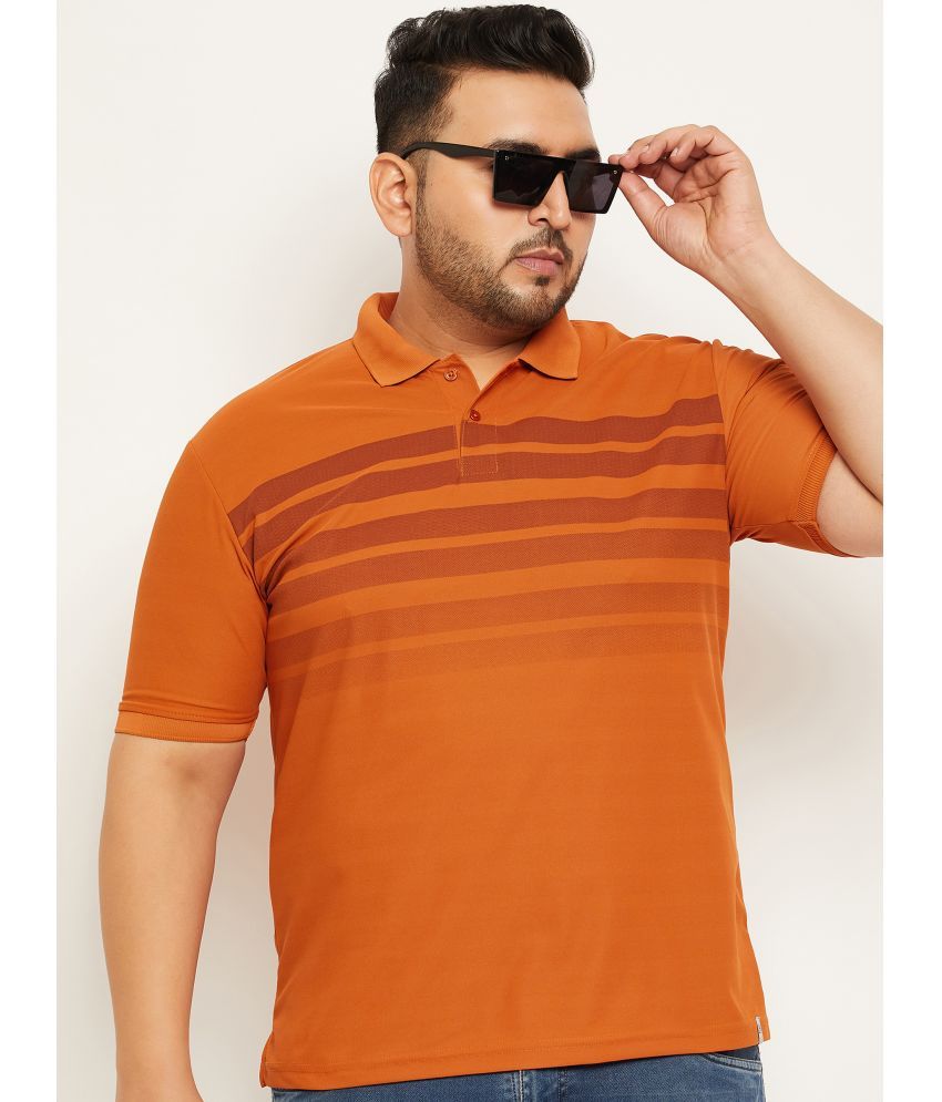     			Nuovo Pack of 1 Cotton Blend Regular Fit Printed Half Sleeves Men's Polo T Shirt ( Orange )