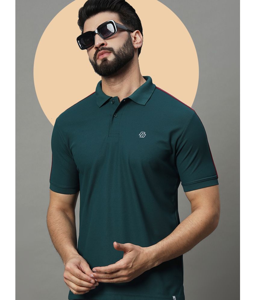     			renuovo Pack of 1 Cotton Blend Regular Fit Solid Half Sleeves Men's Polo T Shirt ( Dark Green )