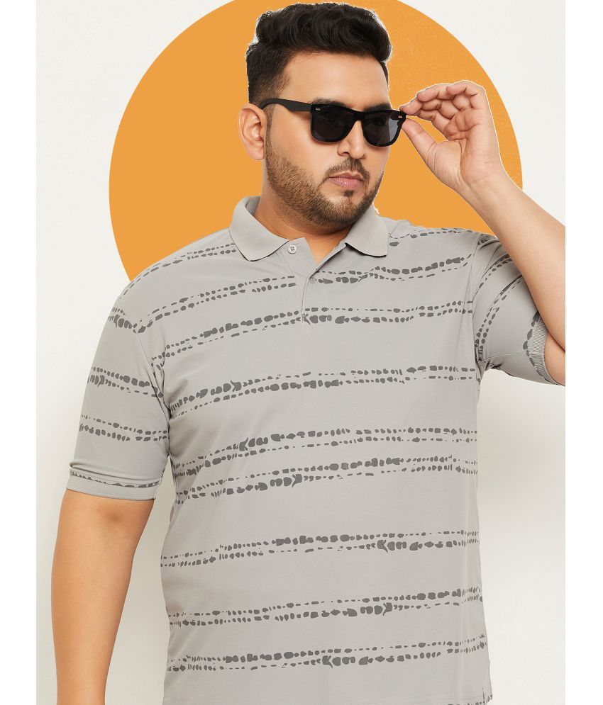     			renuovo Pack of 1 Cotton Blend Regular Fit Printed Half Sleeves Men's Polo T Shirt ( Grey )