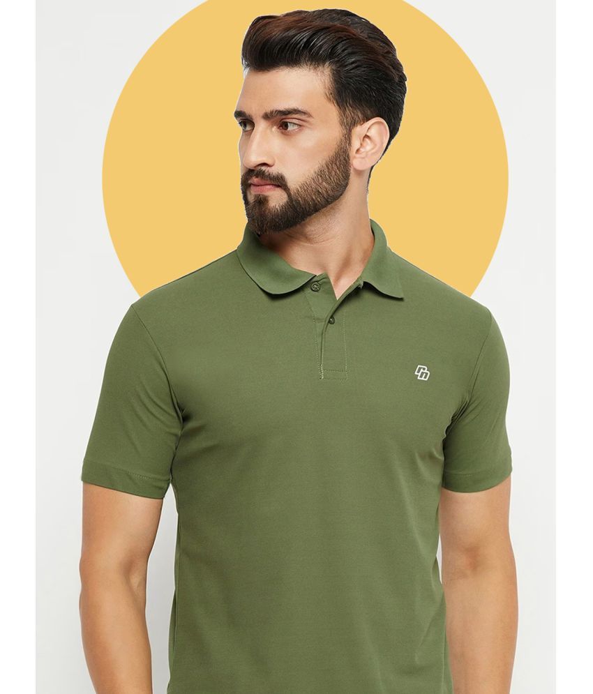     			renuovo Pack of 1 Cotton Blend Regular Fit Solid Half Sleeves Men's Polo T Shirt ( Green )