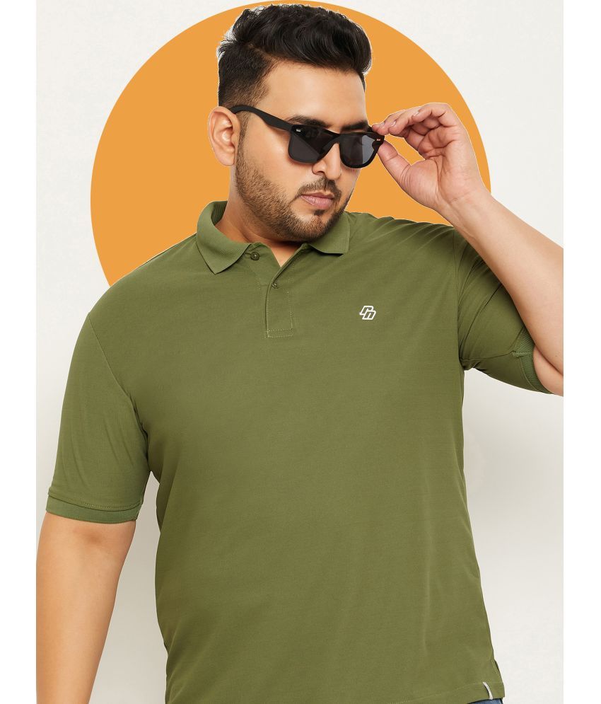     			renuovo Pack of 1 Cotton Blend Regular Fit Solid Half Sleeves Men's Polo T Shirt ( Green )