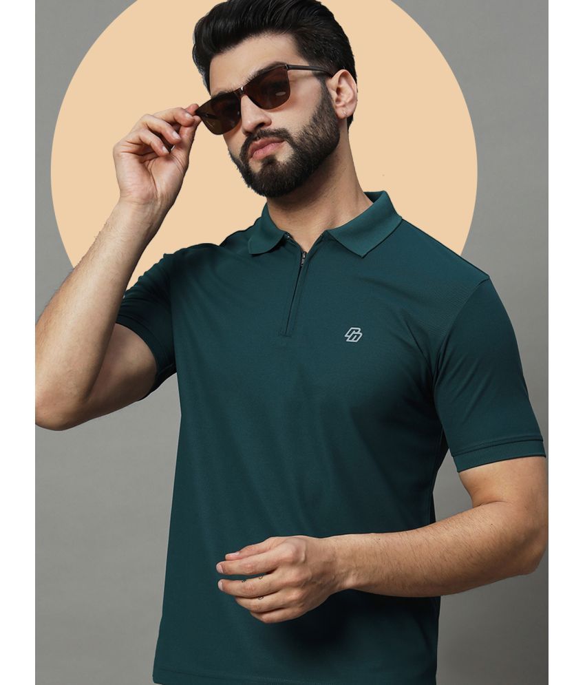     			renuovo Pack of 1 Cotton Blend Regular Fit Solid Half Sleeves Men's Polo T Shirt ( Dark Green )